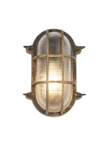 Licht-Erlebnisse Außen Wandlampe (B)16 x (H)25 cm in Gold Antik Klar/Transparent