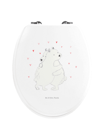 Mr. & Mrs. Panda Motiv WC Sitz Eisbär Umarmen ohne Spruch in Weiß
