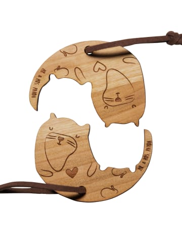 Mr. & Mrs. Panda Schlüsselanhänger Paare Otter Kreis ohne Spruch in Braun