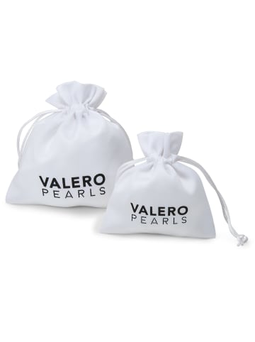 Valero Pearls Armband Süßwasser-Zuchtperle weiß Textil (grau) in weiß