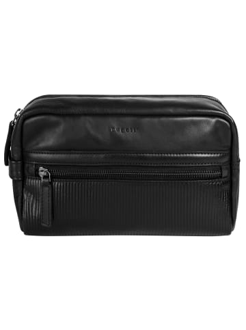 Bugatti Kulturtasche JOEL echt Leder in schwarz
