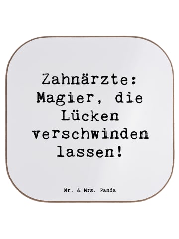 Mr. & Mrs. Panda Flaschenuntersetzer Spruch Zahnarzt Magier mit ... in Weiß