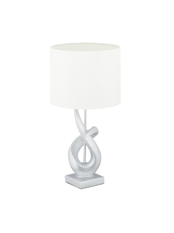 relaxdays Tischlampe in Silber/Weiß - (H)50 cm