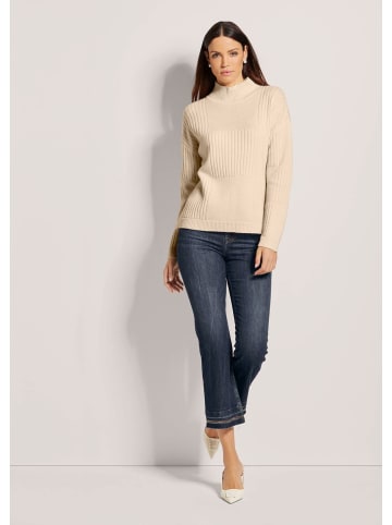 MADELEINE Langarm Stehkragen-Pullover, Wolle in wollweiß