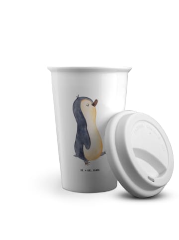 Mr. & Mrs. Panda Becher Kaffee Pinguin mHerzieren ohne Spruch in Weiß