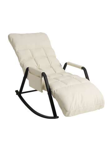 Home Nature Wohnkonzept Relaxliege Liegestuhl in Creme 150x62x104 cm