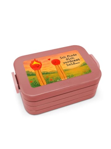 Mr. & Mrs. Panda Bento Box Streichhölzer Design mit Spruch in Rot Pastell