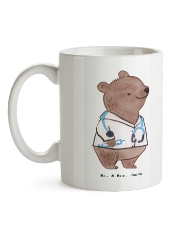 Mr. & Mrs. Panda Becher Arzt Herz ohne Spruch in Weiß
