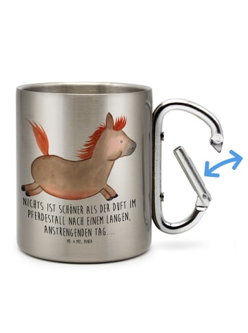 Mr. & Mrs. Panda Tasse Pferd Springen mit Spruch in Silber