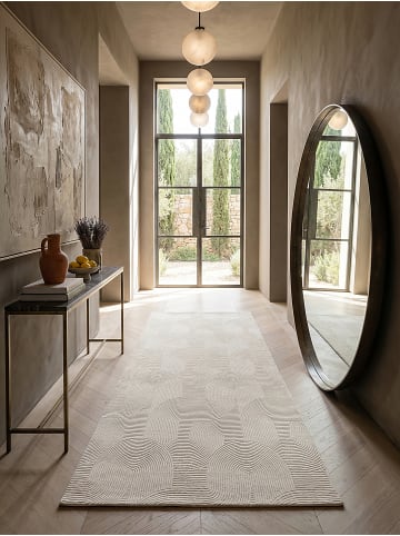 KADIMA DESIGN Teppichläufer Geometrisch Antirutsch pflegeleicht Wohnzimmer Flur in Creme