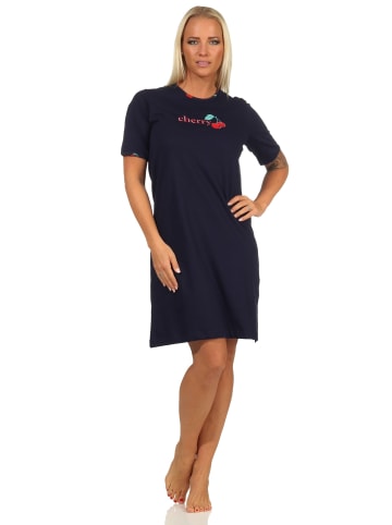 NORMANN kurzarm Nachthemd Kirschen - 62441 in marine