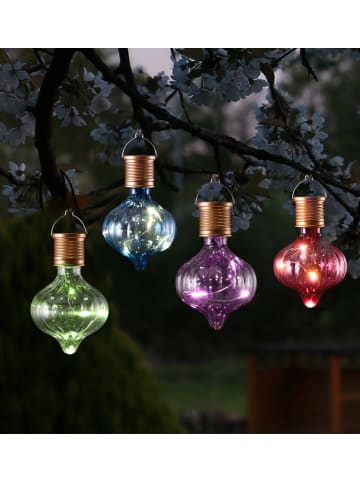 MARELIDA 4er Set LED Solar Glühbirnen orient H: 11,7cm in bunt