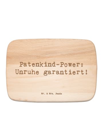 Mr. & Mrs. Panda Holzbrett Spruch Patenkind Power mit Spruch in Transparent