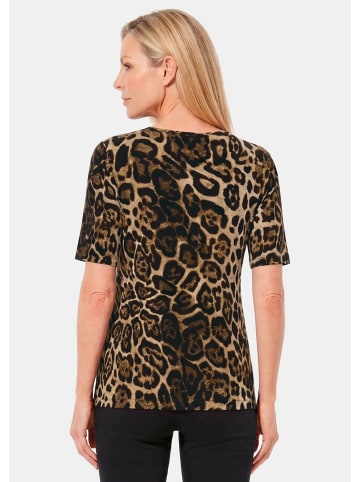 GOLDNER Shirt mit elegantem Leo Print in braun / schwarz / gemustert