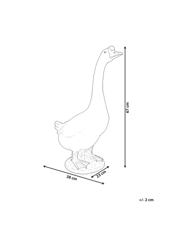 Beliani Gartenfigur SARNO in Beige/Weiß - (W) 23 x (H) 67 x (L) 38 cm