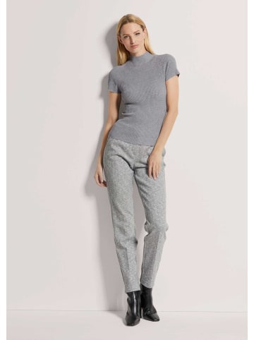 MADELEINE Kurzarm-Pullover aus Strick in grau / wollweiß / melange