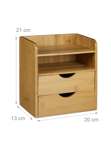 relaxdays Schreibtisch-Organizer Briefablage in Natur