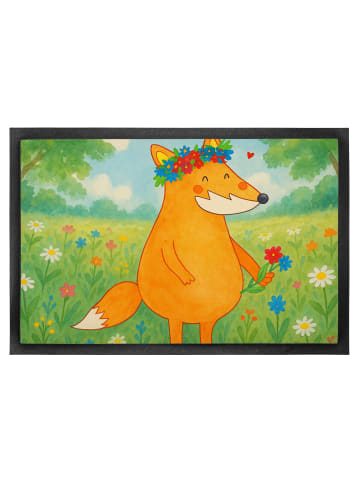 Mr. & Mrs. Panda Fußabtreter Fuchs Blumen Design ohne Spruch in Weiß