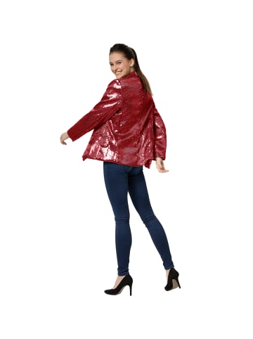 tectake Damen-Jackett mit glitzernden Pailletten, bordeaux