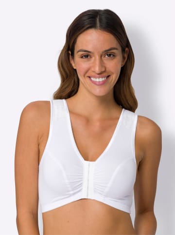 Sieh an! Vorderverschluss-BH in weiß + schwarz