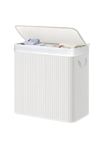 SONGMICS Wäschekorb Ronex in Weiß - (B)40 x (H)61 x (T)60 cm