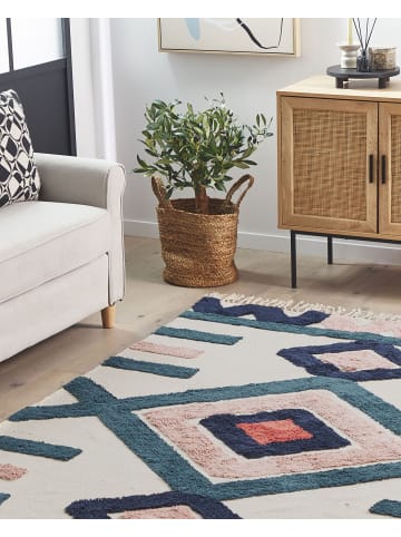 Beliani Kurzflor KOZLU in Bunt/Blau/Beige - (W) 160 x (H) 1 x (L) 230 cm