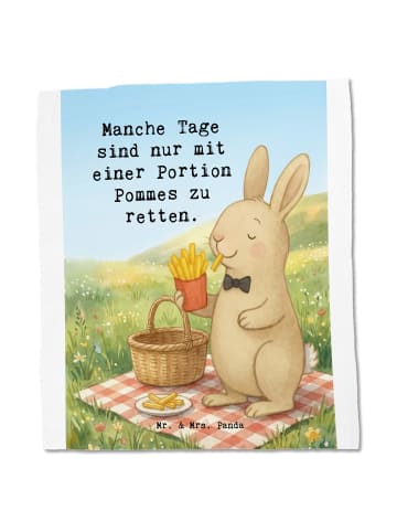 Mr. & Mrs. Panda Schultasche Hase Pommes Design mit Spruch in Weiß