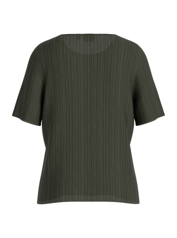 Vila VILA Damen Satin Blusen T-Shirt Halbarm Basic Top VIPLISA in Dunkelgrün