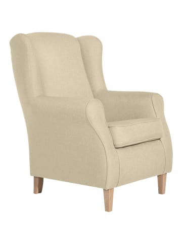 58 aufm Kessel OHRENSESSEL Karlen Bezug Flachgewebe Buche natur / beige