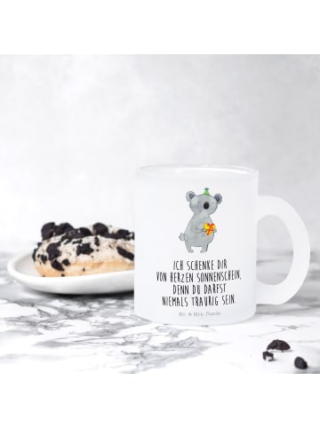 Mr. & Mrs. Panda Glas Koala Geschenk mit Spruch in Transparent