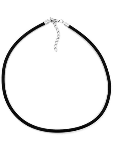 Gallay Kette 4mm Vollgummikette Naturkautschuk Verschluss silberfarbig 40cm in schwarz