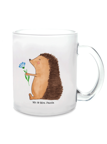Mr. & Mrs. Panda Tasse Igel Blumen ohne Spruch in Transparent