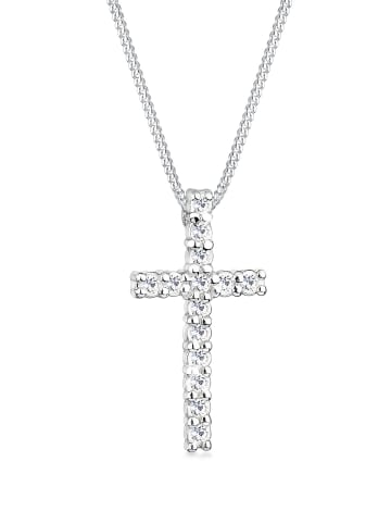 Elli Halskette 925 Sterling Silber Kreuz in Weiß