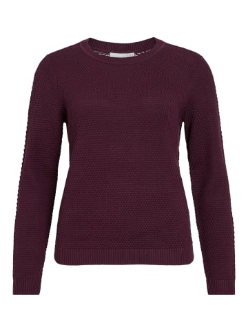 Vila Struktur Strickpullover Kuscheliger Design Sweater VIDALO in Bordeaux