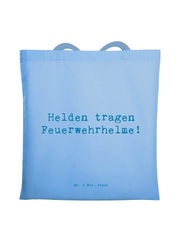 Mr. & Mrs. Panda Tasche Spruch Feuerwehrmann Helden mit Spruch in Sky Blue