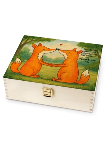 Mr. & Mrs. Panda Teebox Füchse Liebe Design mit Spruch in Weiß