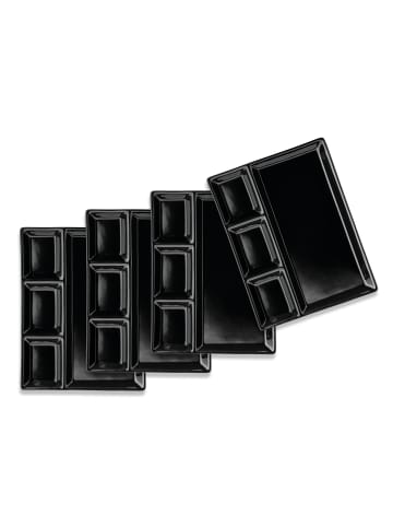 Mäser Fondueteller, Porzellan - in Schwarz