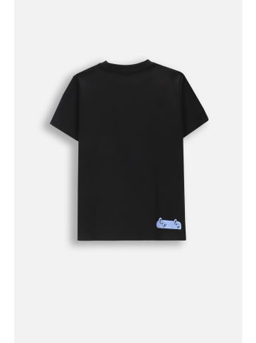 MOKIDA Baumwoll-T-Shirt mit kurzen Ärmeln in schwarz