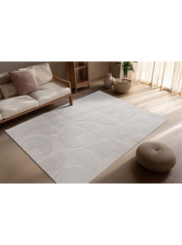 Vivorum Wohnzimmer Teppich – Kurzflorteppich Niburi 425 in silber