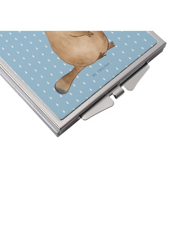 Mr. & Mrs. Panda Schminkspiegel Schnabeltier Mut ohne Spruch in Blau Pastell