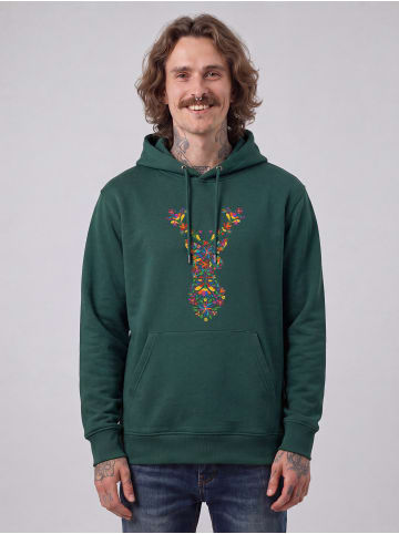 wat? Apparel Sweatshirt Floral Deer in Glazed Green