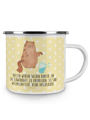 Mr. & Mrs. Panda Kaffeepott Katze Wasserglas mit Spruch in Gelb Pastell