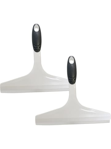 Novaliv Novaliv 2X Duschabzieher 23,5 cm Weiß ergonomischer Griff Wasserabzieh in Weiß