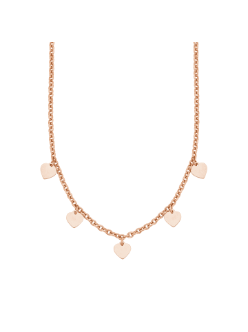 Amor Kette mit Anhänger Edelstahl, IP Rose in Roségold