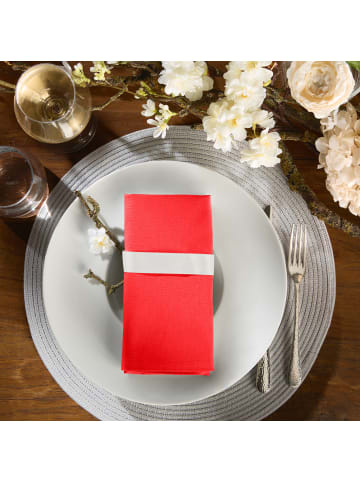 REDBEST Baumwolle Serviette 4er-Pack Tulsa in rot