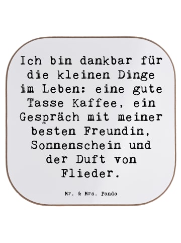 Mr. & Mrs. Panda gläseruntersetzer Spruch Dankbarkeit für kleine... in Weiß