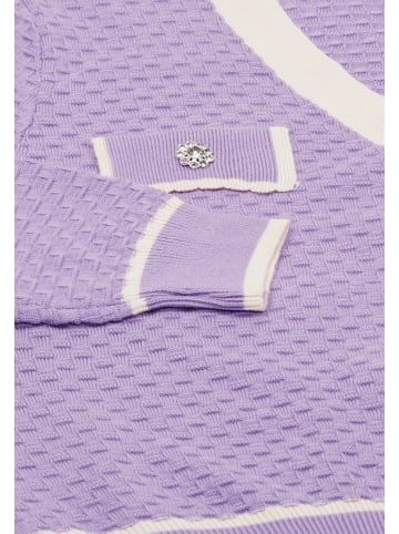 faina Women Cardigan in Lavendel Wollweiss