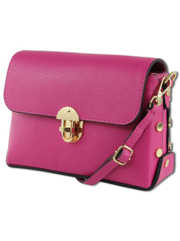 Toscanto Leder Umhängetasche Toscanto Tasche fuchsia, pink ca. 22cm