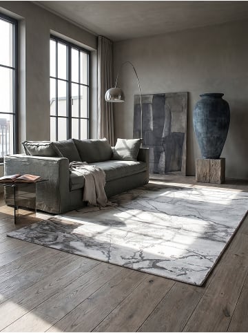 KADIMA DESIGN Teppichläufer Abstrakt pflegeleicht Wohnzimmer Schlafzimmer Flur in Grau