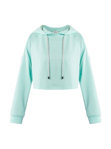 IZIA Damen Cropped Hoodie in Aqua